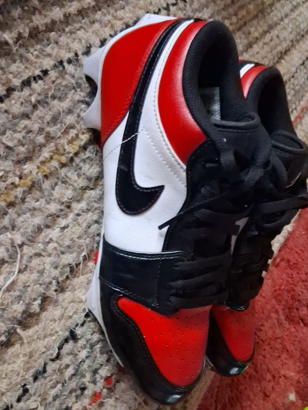 Black, Red & White Nike Football Cleats